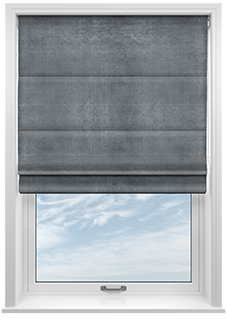 Velvet Opulence (Blackout), Storm Grey - Roman Blind